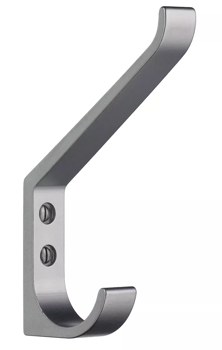 Smedbo B1046 Large Coat and Hat Hook, Satin Aluminum