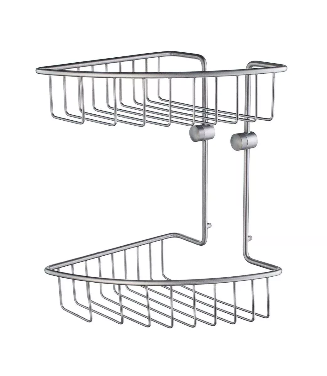 Smedbo SME_RS377 Soap Basket Corner 2 Level, Brushed Chrome