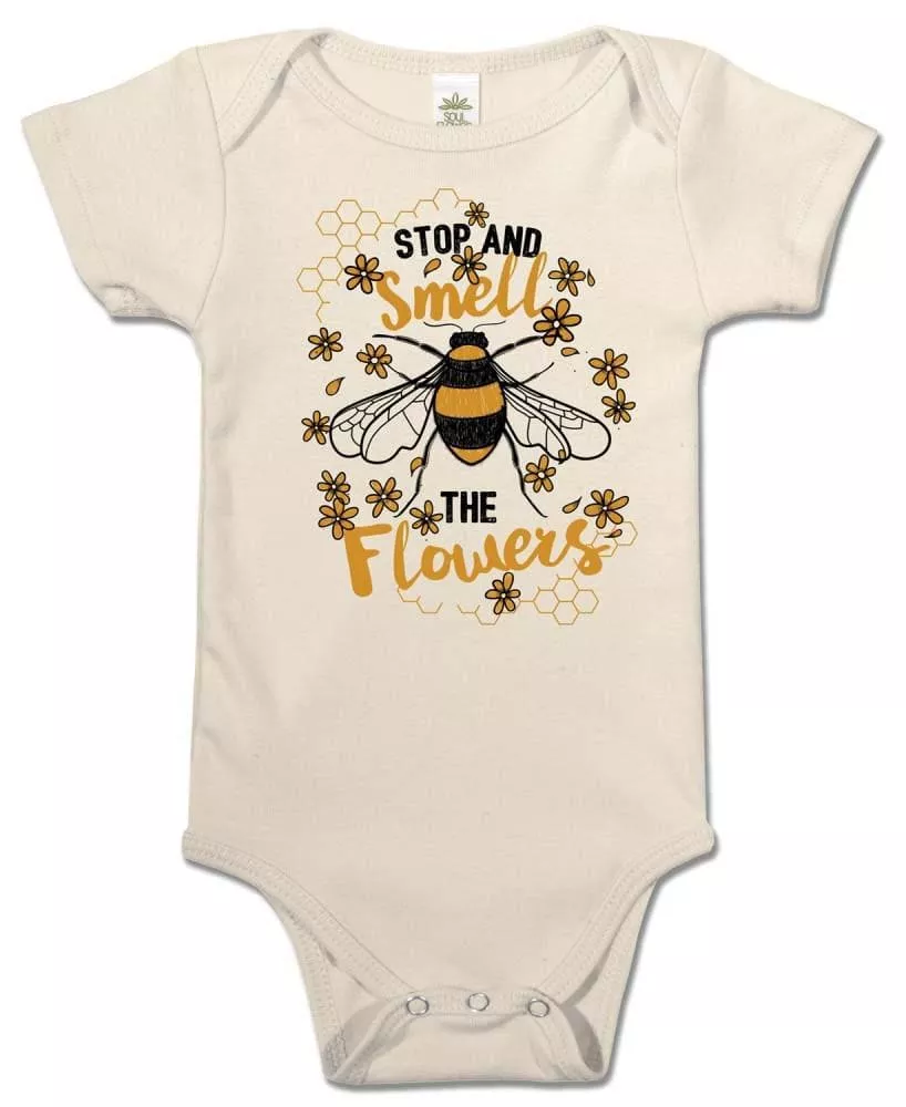 Smell the Flowers Organic Baby Bodysuit