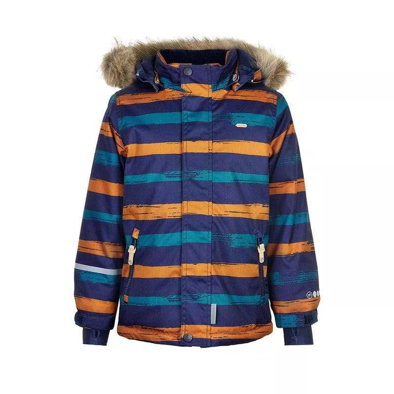 Snow Jacket Herringbone Navy Stripe