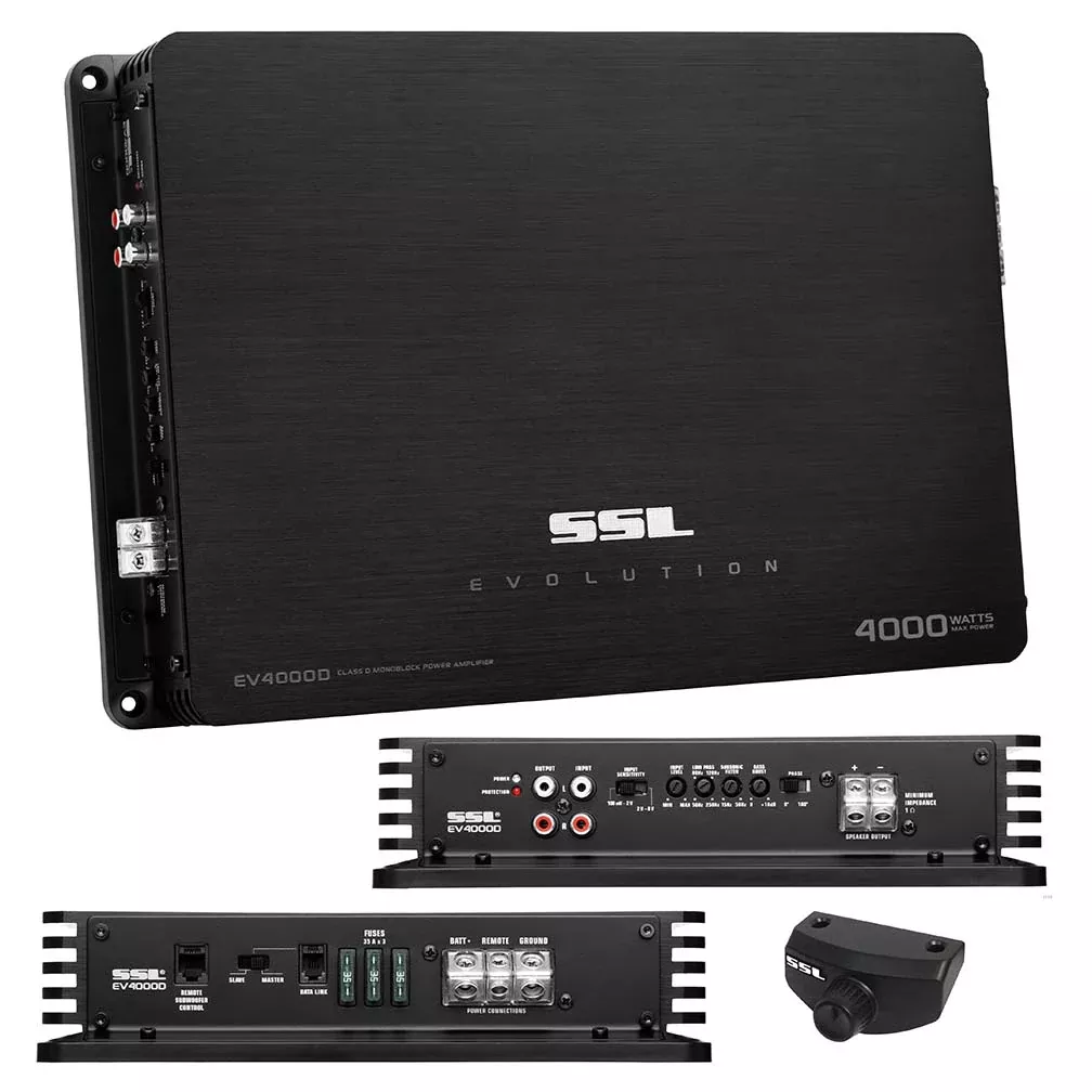 SOUND STORM EV4000D EVOLUTION 4000-Watt Monoblock, Class D 1 to 8 Ohm Stable Monoblock Amplifier with Remote Subwoofer Level Control