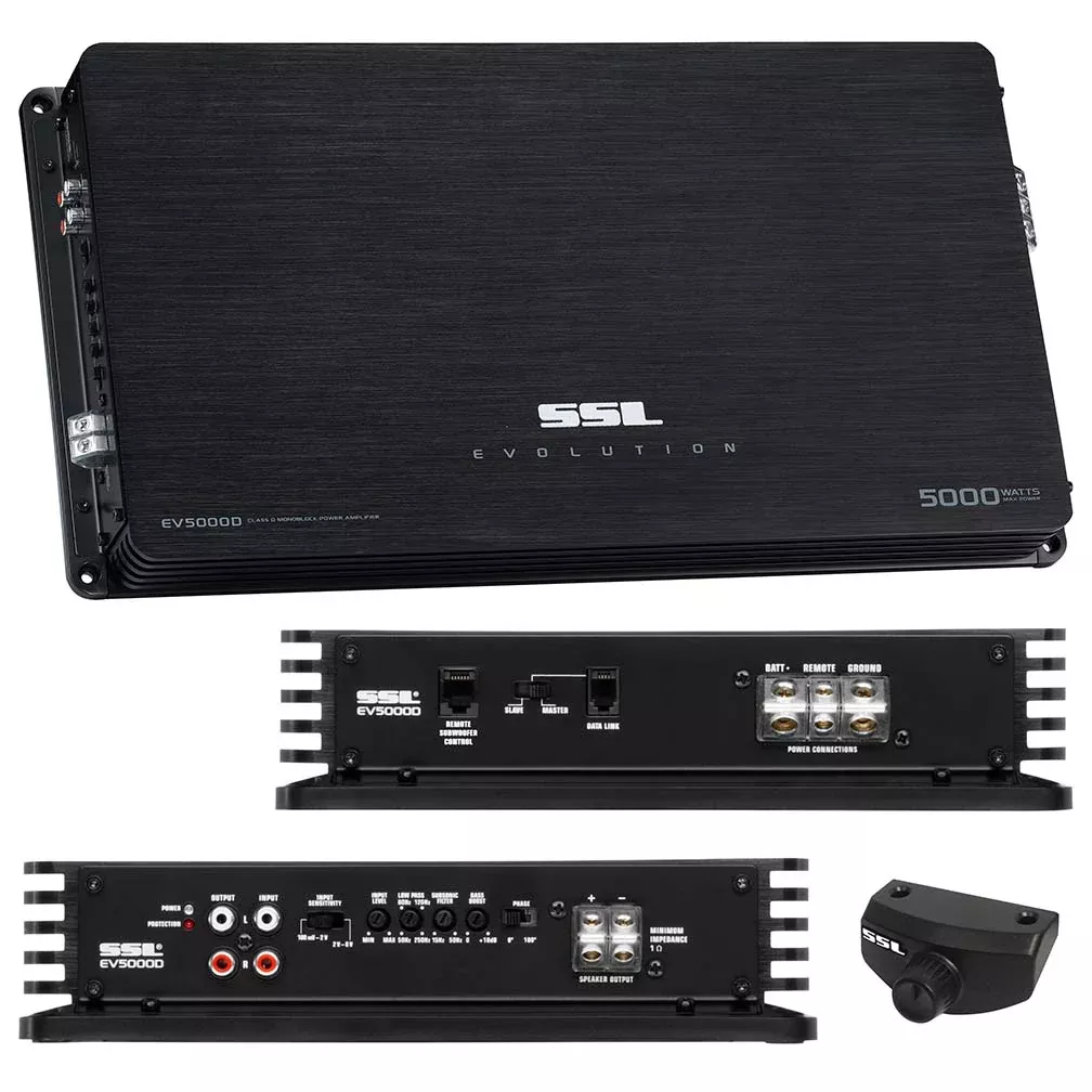 SOUND STORM EV5000D EVOLUTION 5000-Watt Monoblock, Class D 1 to 8 Ohm Stable Monoblock Amplifier with Remote Subwoofer Level Control