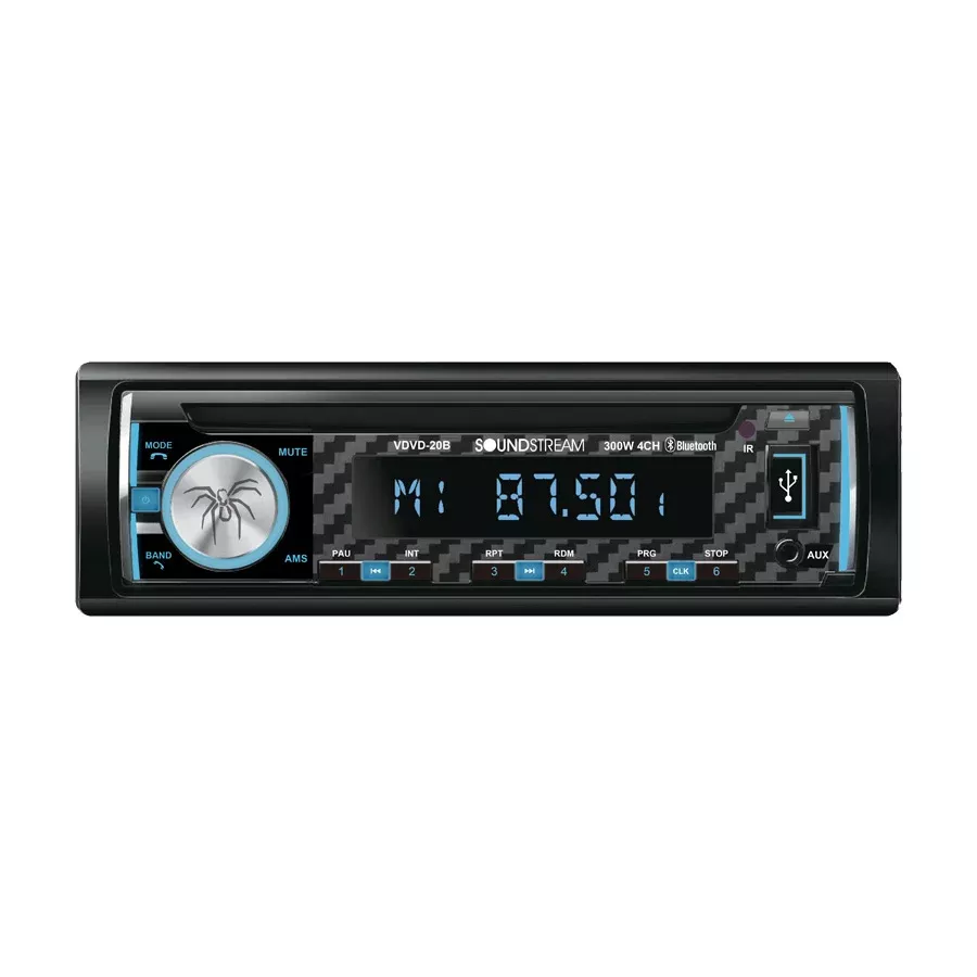 SoundStream VDVD20B 1-DIN CD/DVD/MP3 Head Unit w/ 32GB USB SD AUX & Bluetooth