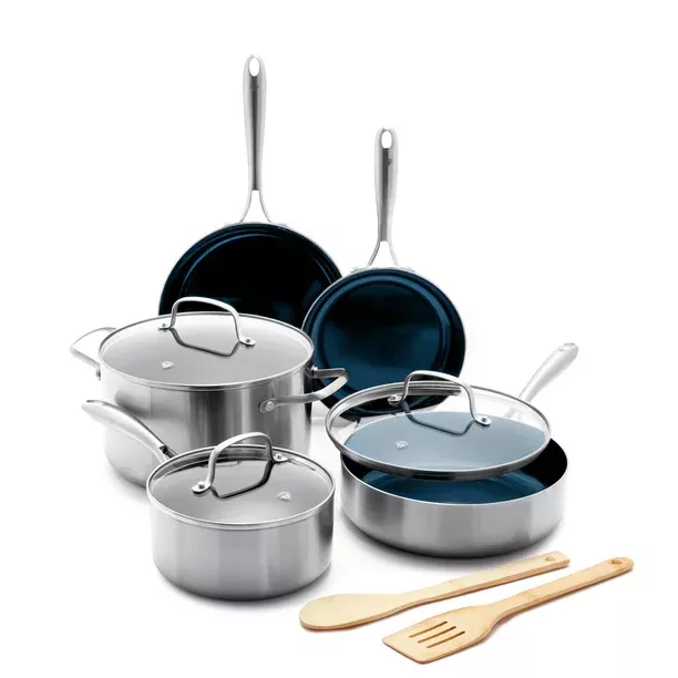 Stainless Steel Clad Pro 10pc Cookware Set