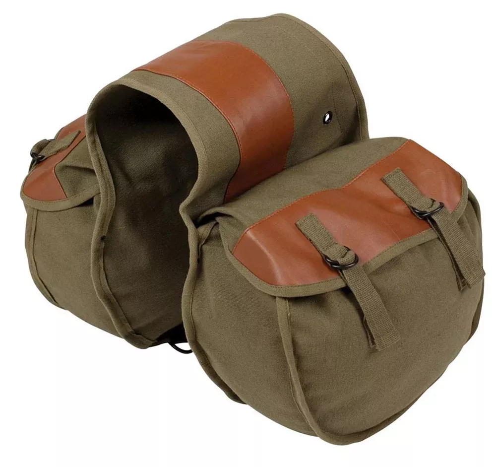 Stansport 766 Canvas Saddle Bag - Olive Drab
