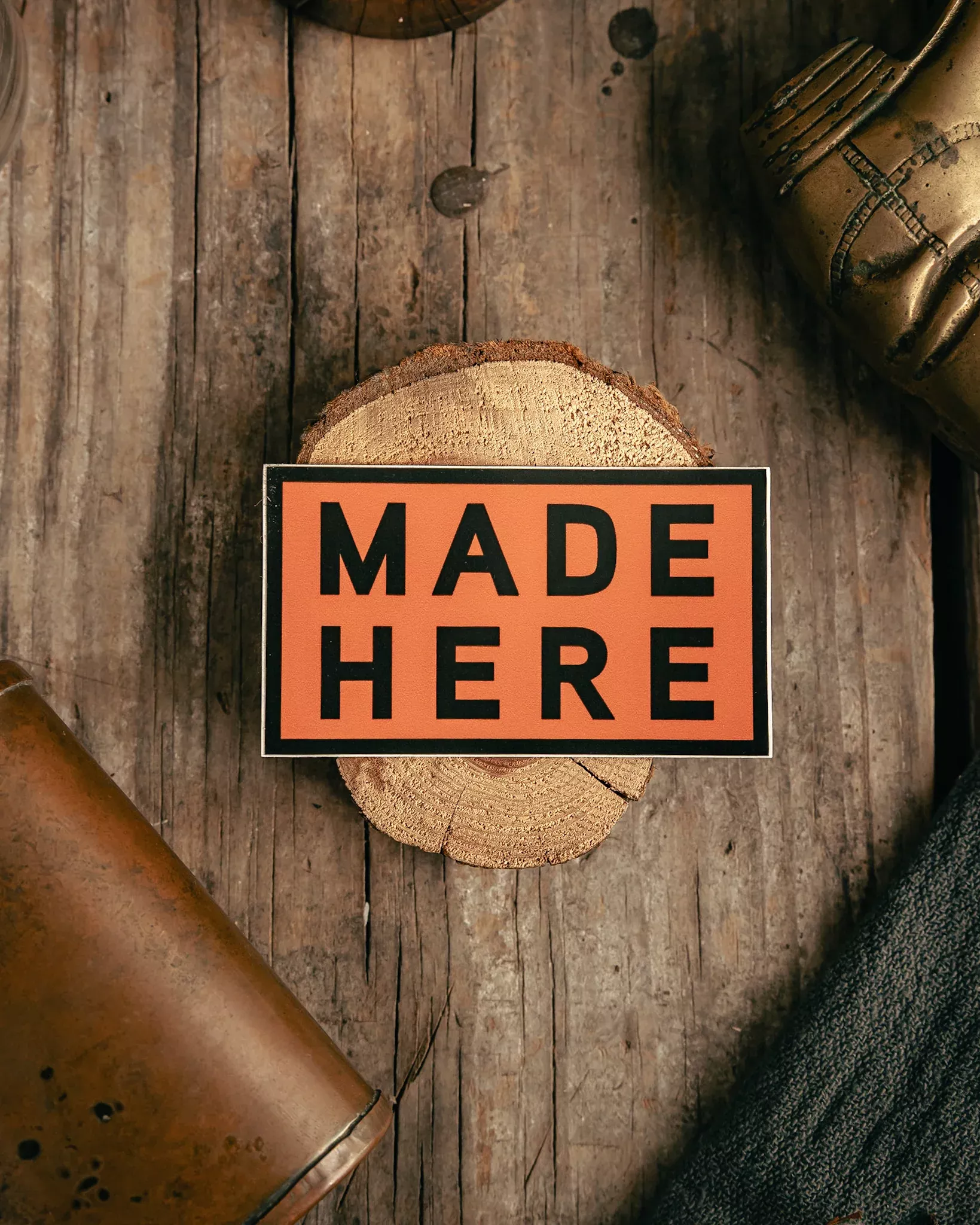 Sticker | Made Here | Orange | Manready Mercantile