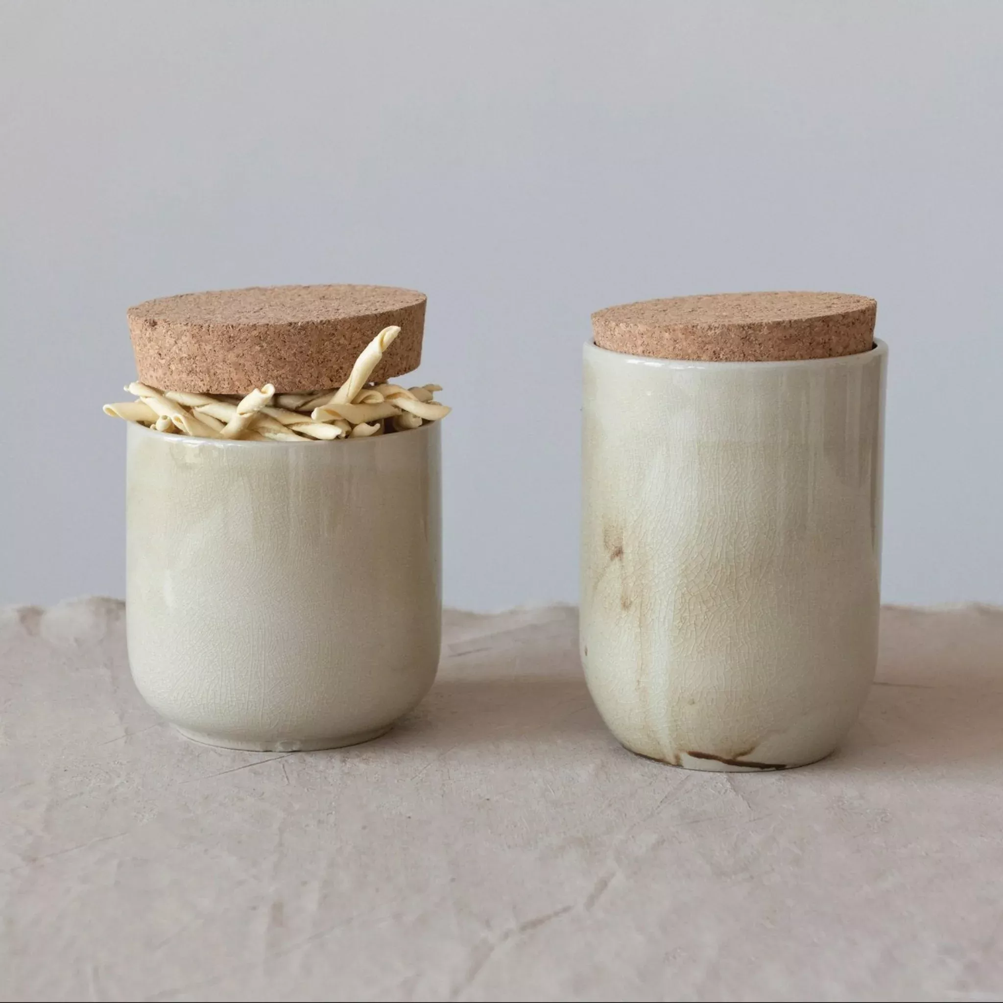 Stoneware Jar With Cork Lid