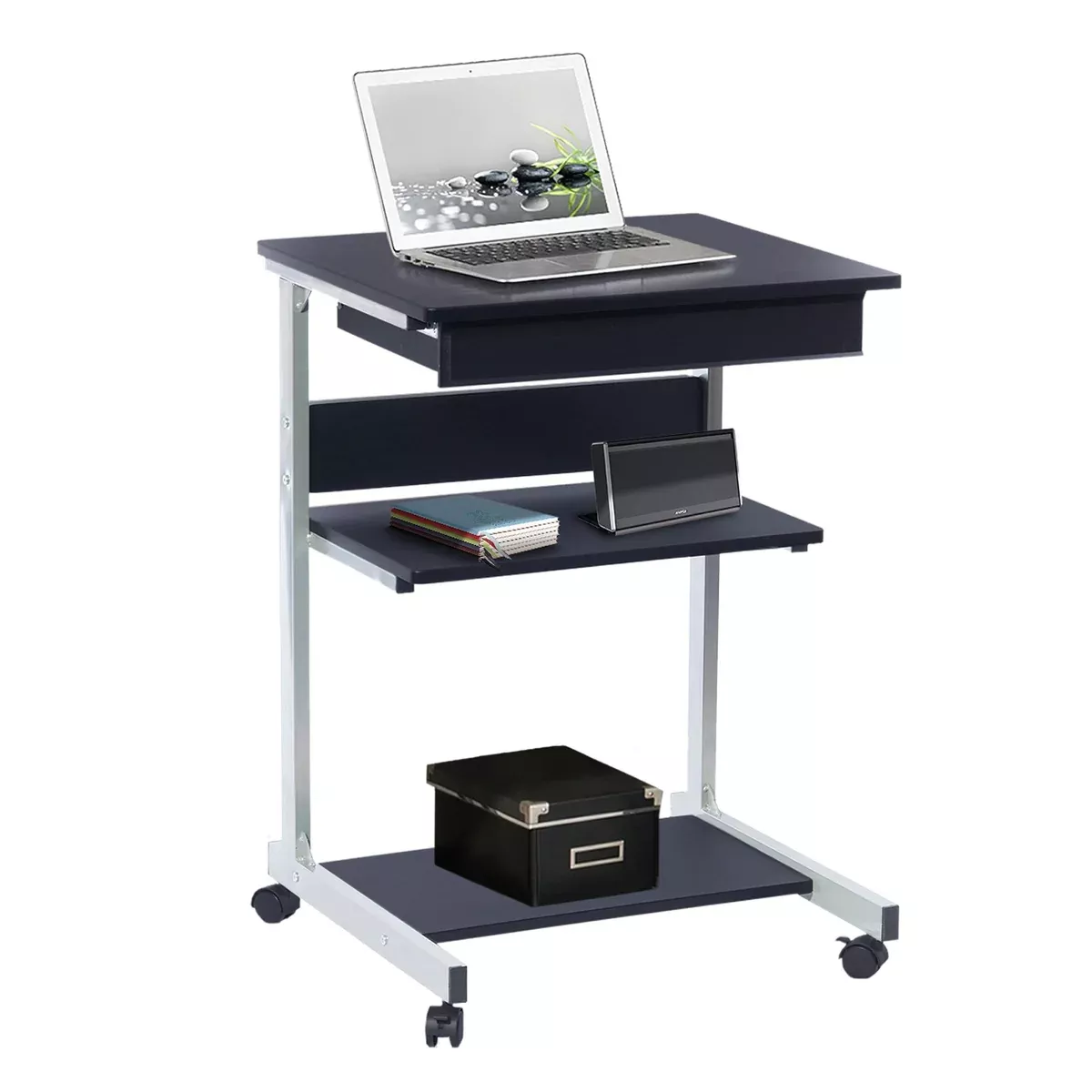 Techni Mobili Rolling Laptop Cart with Storage. Color: Graphite
