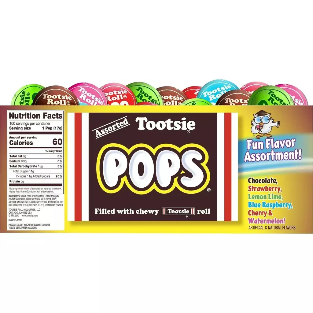 Tootsie Pops, Fun Flavor, 0.6 oz, Assorted, 100-count