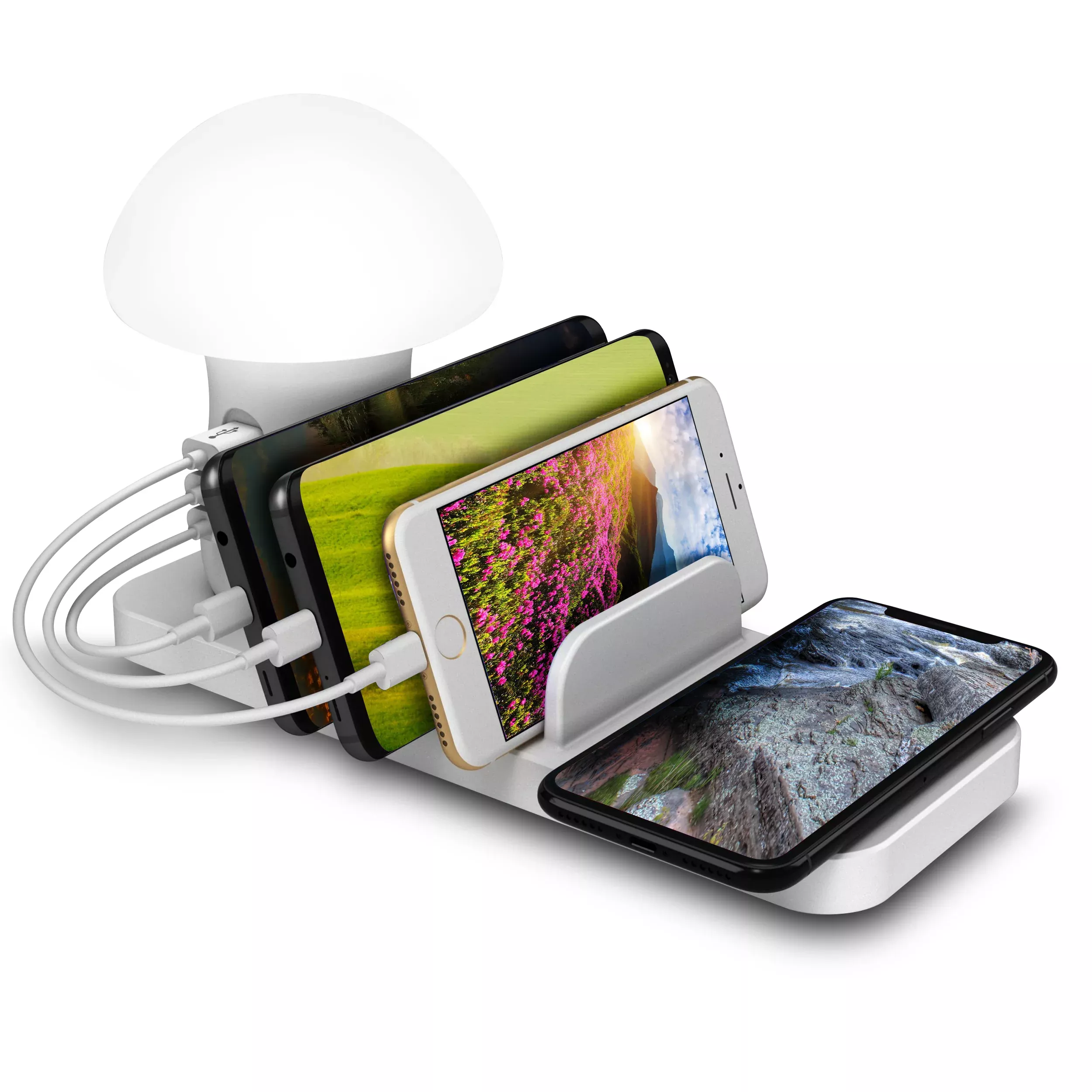 Trexonic3-in-1 Desk Organizer with Wireless Charging Station and Reading Light