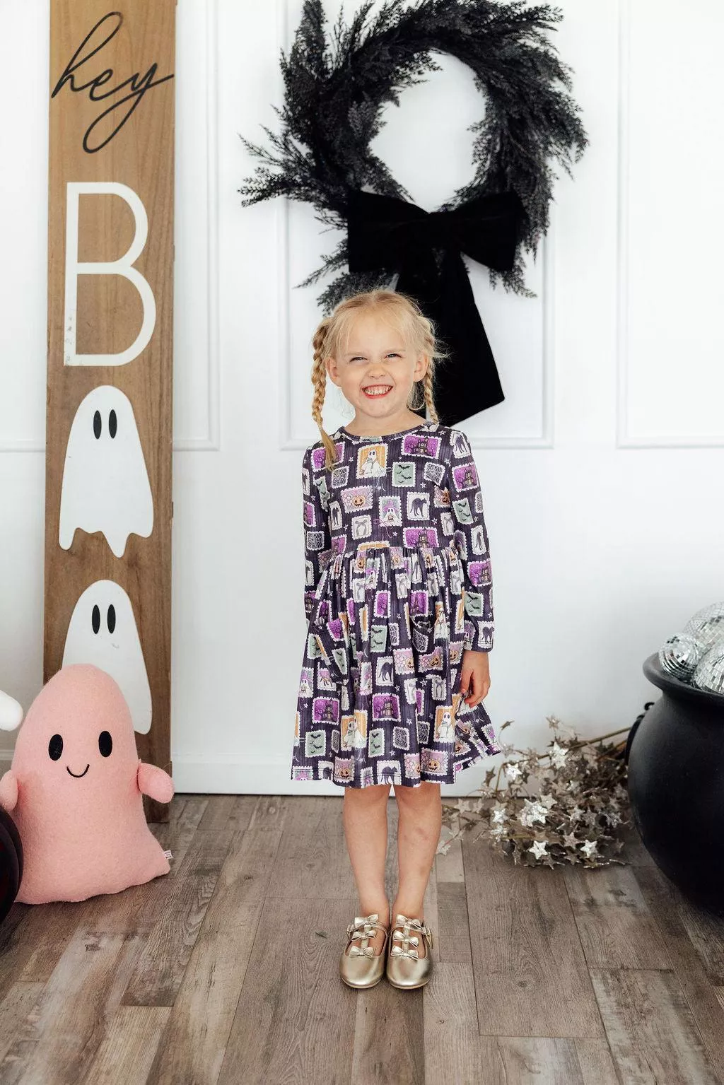 Trick or Treat L /S Pocket Twirl Dress
