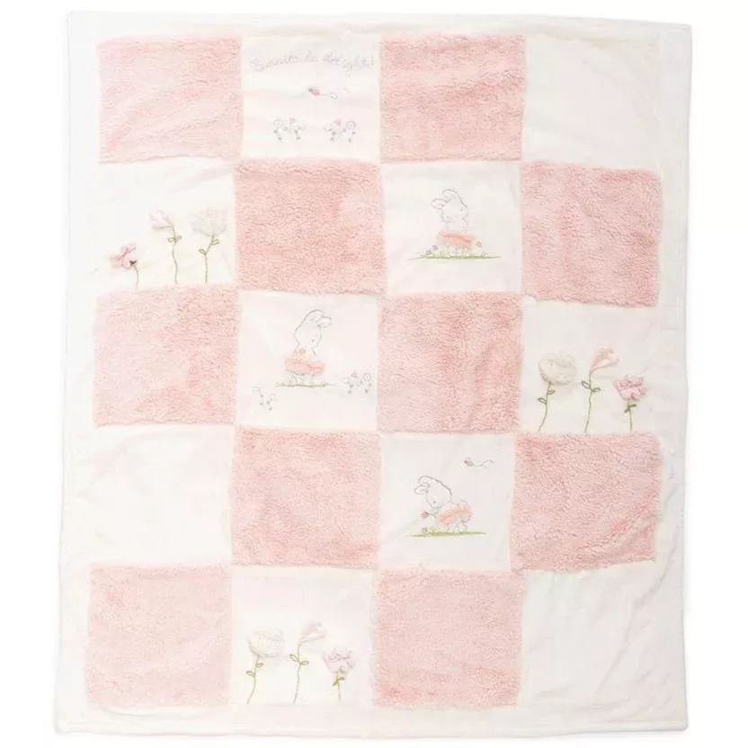 TuTu Delight Bunny Velour Quilt - 37" x 42"