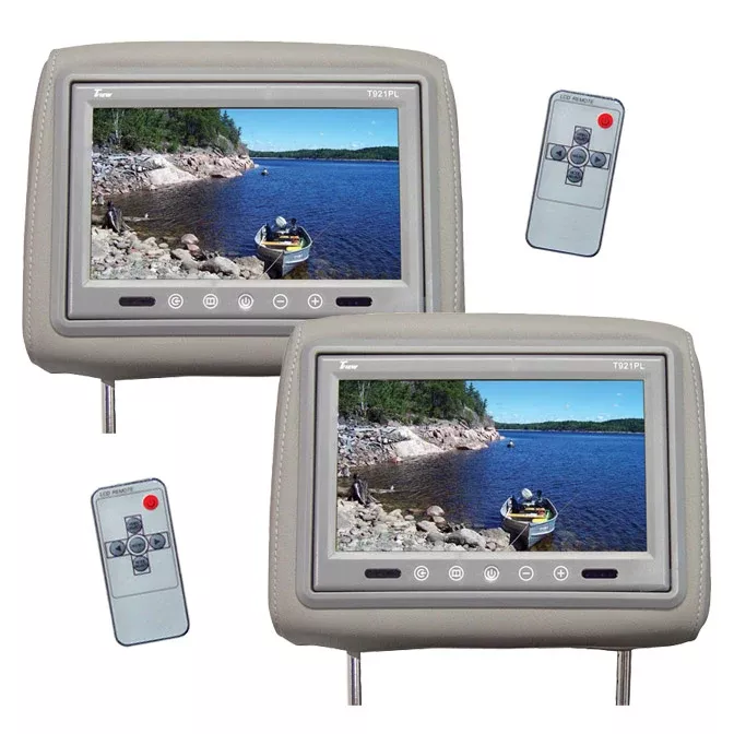 Tview T921pl-gray Car Headrests with 9 Inch Tft-lCD Monitors