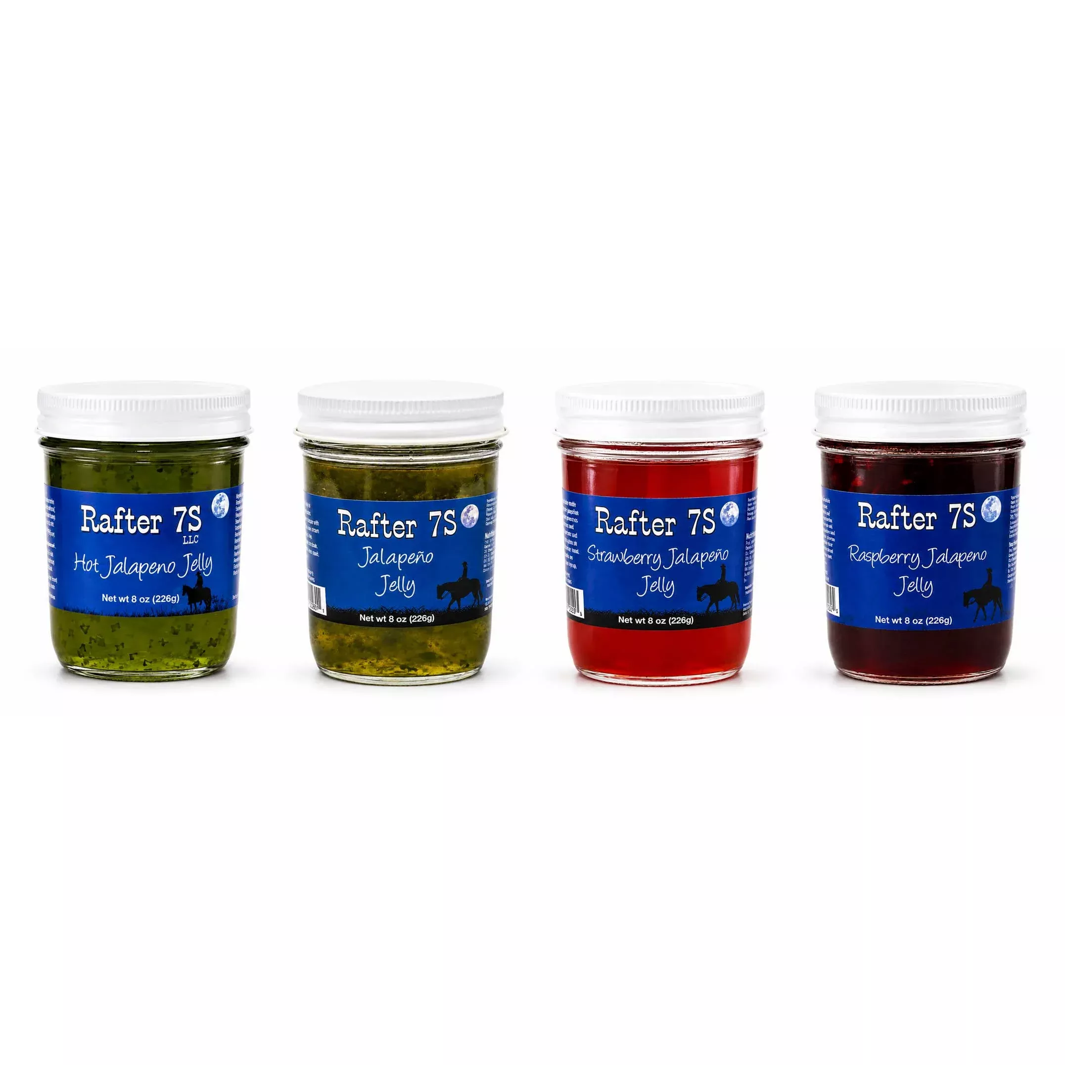 Ulitimate Jalapeno Jelly Bundle | 8 oz | Original, Hot, Strawberry & Raspberry | Rafter 7S
