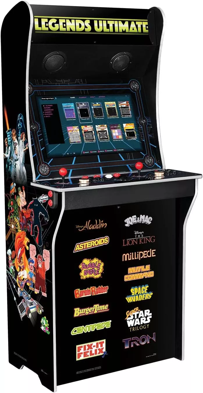 Ultimate Arcade, Full Size Game Machine, Over 300 Licensed Arcade and Console Games, Action Fighting Puzzle Sports & More, WiFi, HDMI, Bluetooth
