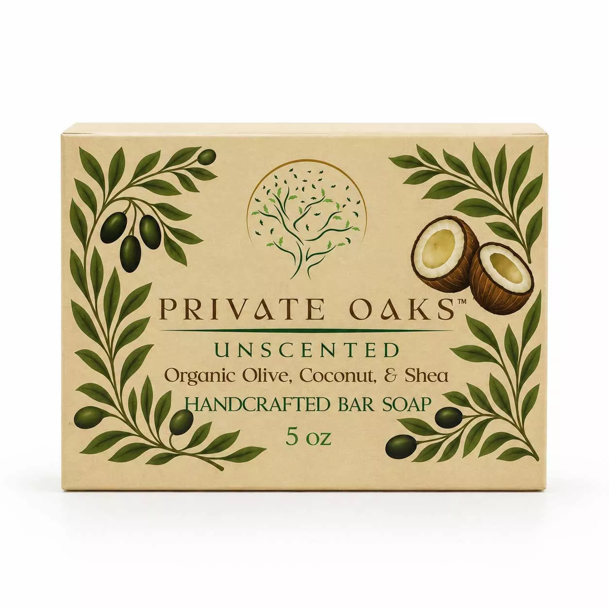 Unscented Bar Soap | 5 oz | Private Oaks Soap Co.