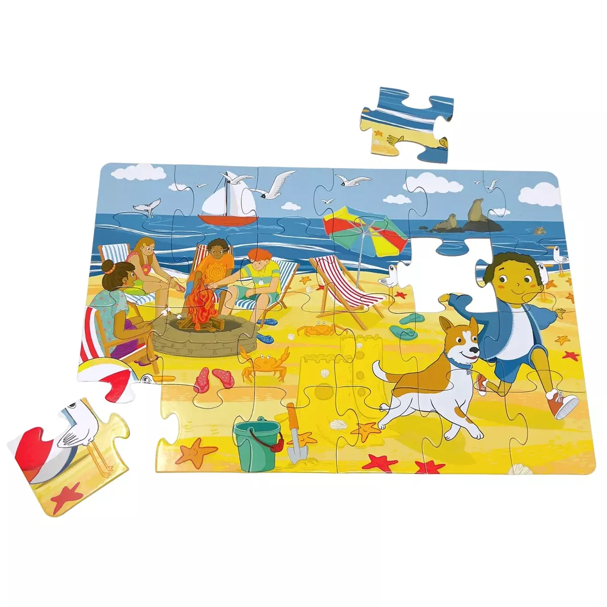 Upbounders Low Tide at Ocean Beach - 24 Piece Jumbo Puzzle