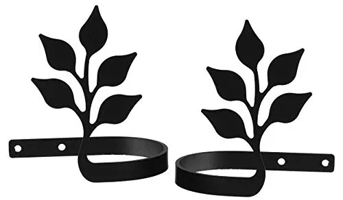 Village Wrought Iron Leaf Curtain Hold Back (Pair)