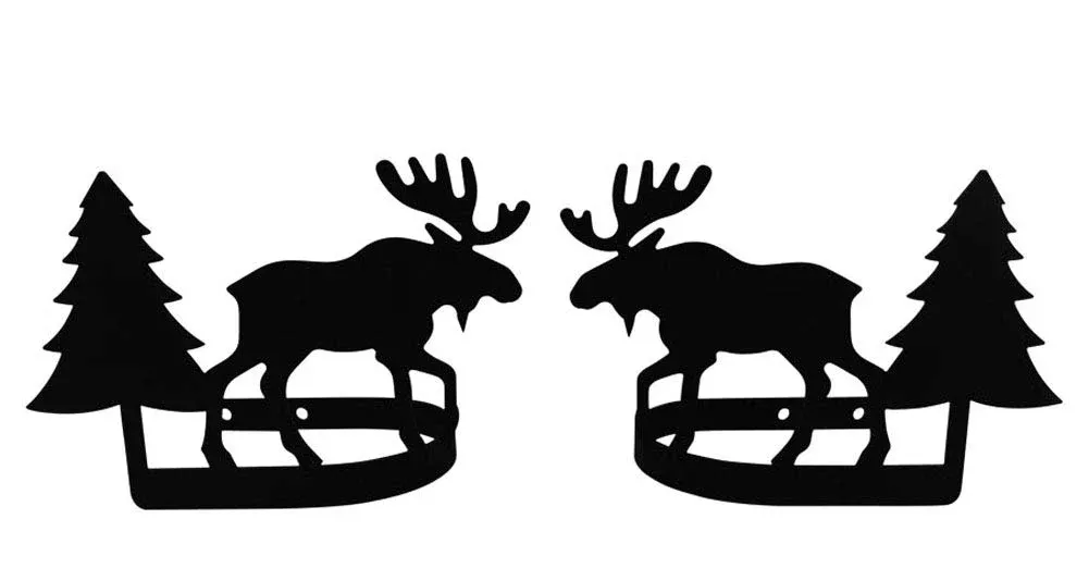 Village Wrought Iron Moose & Pine Curtain Hold Back (Pair)