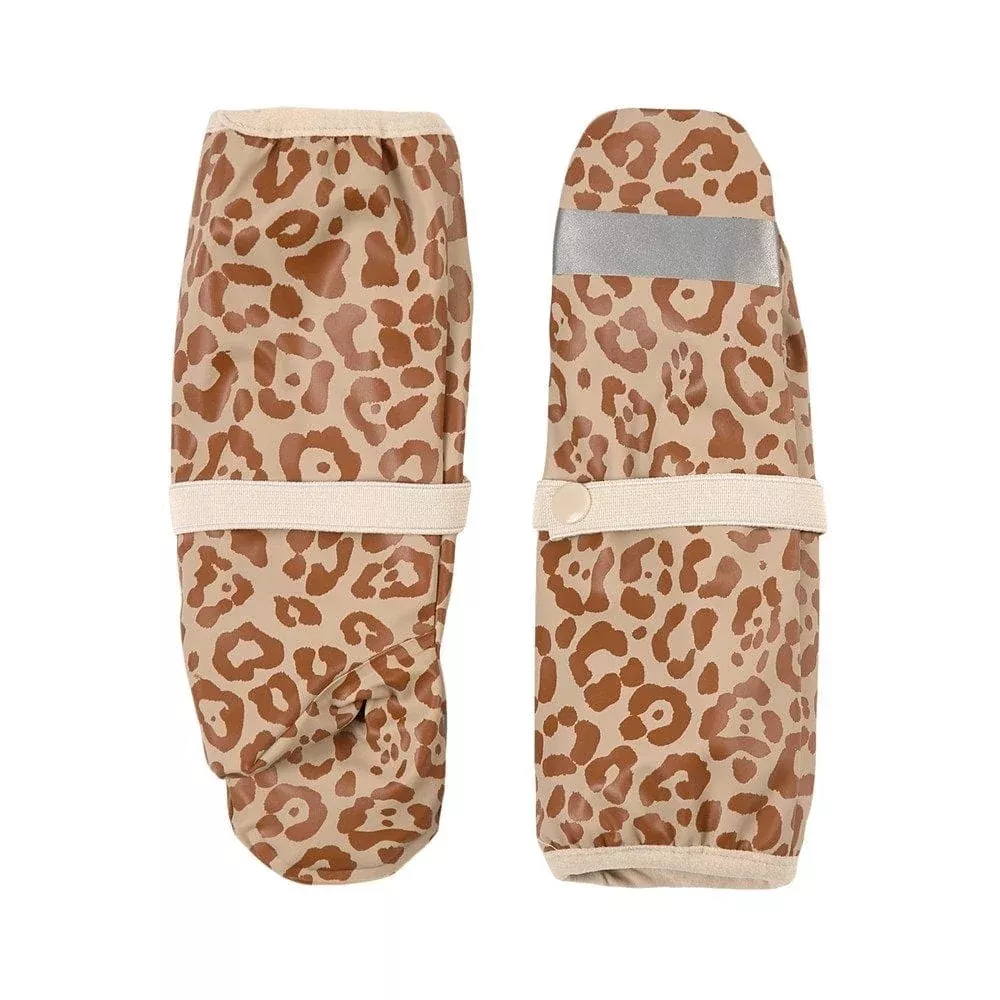 Vilnius Recycled Rain Mittens: Brown Leopard