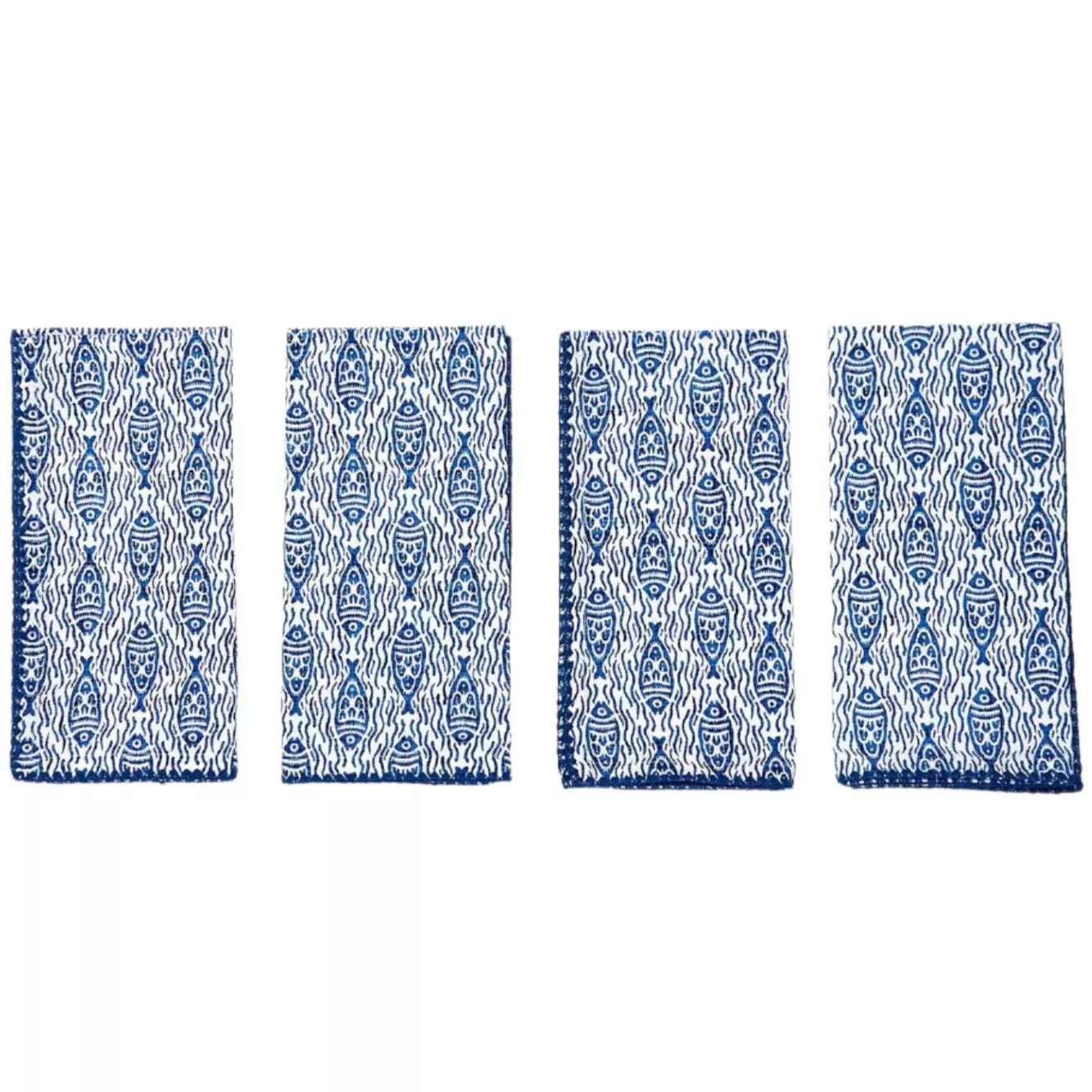 Water's Edge Fish Pattern Cotton Napkins - 4 pc.