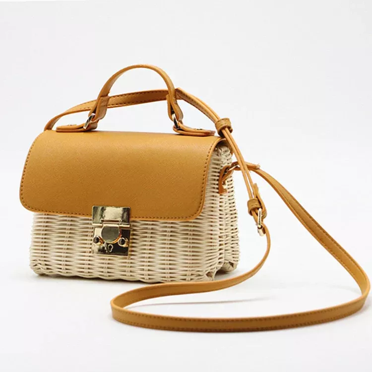 Wave knit shoulder purse handy seaside tote