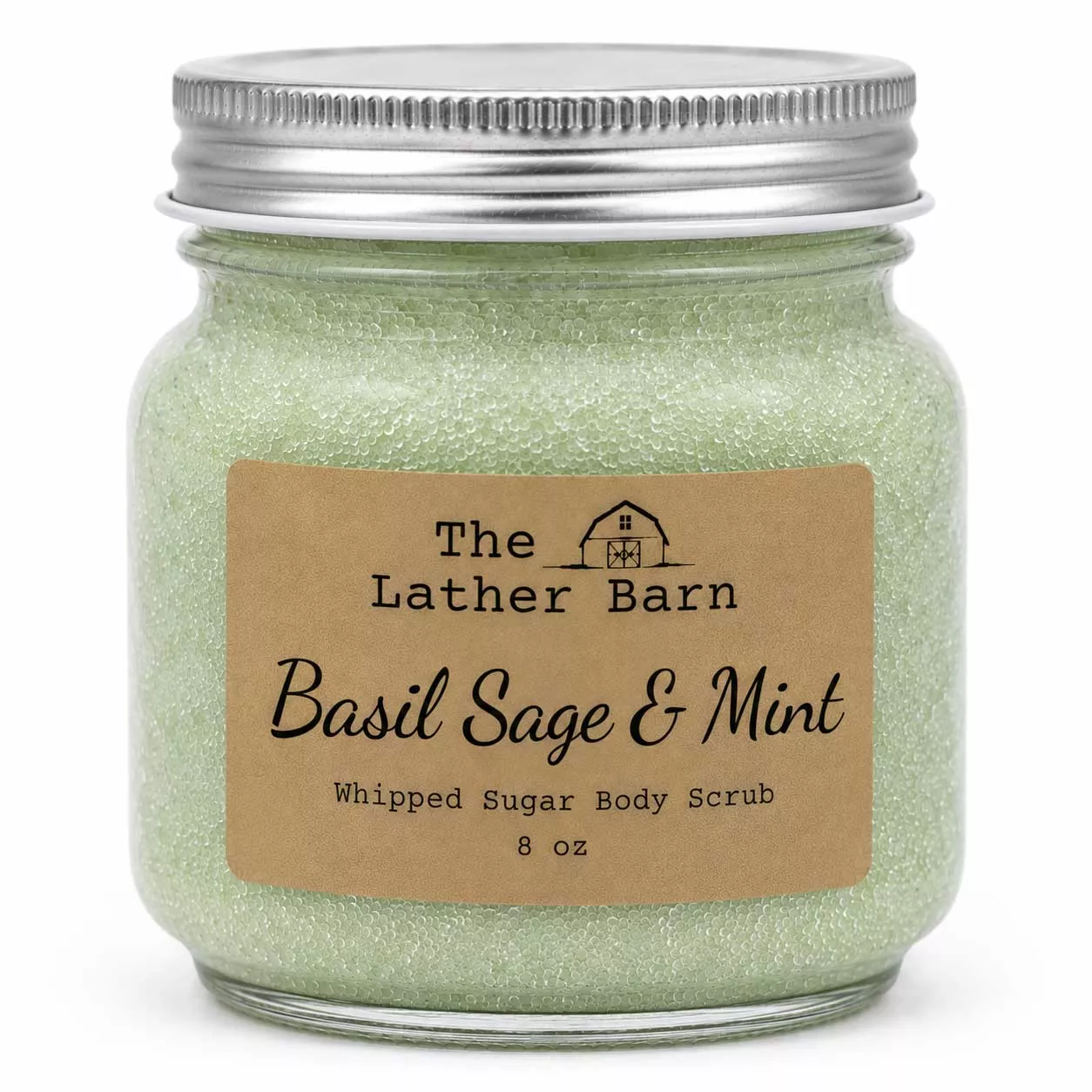 Whipped Sugar Body Scrub | Basil Sage & Mint | 8 oz | The Lather Barn