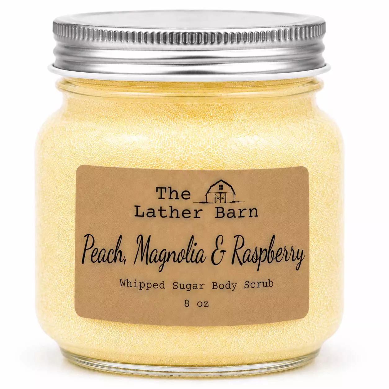 Whipped Sugar Body Scrub | Peach, Magnolia & Raspberry | 8 oz | The Lather Barn