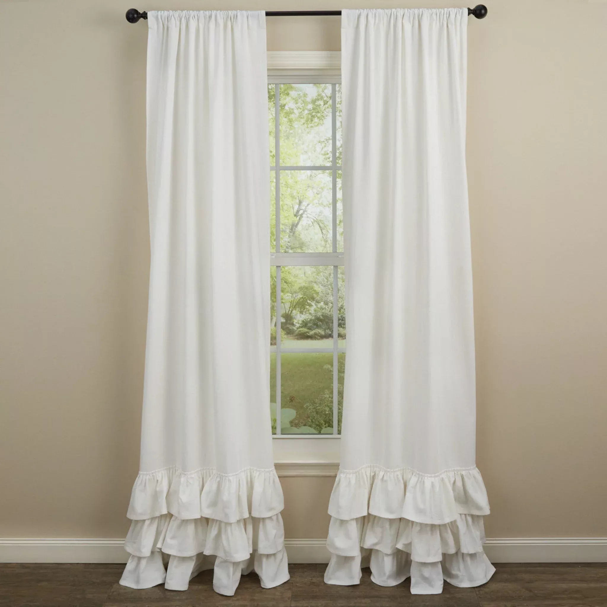 White Ruffled Panels