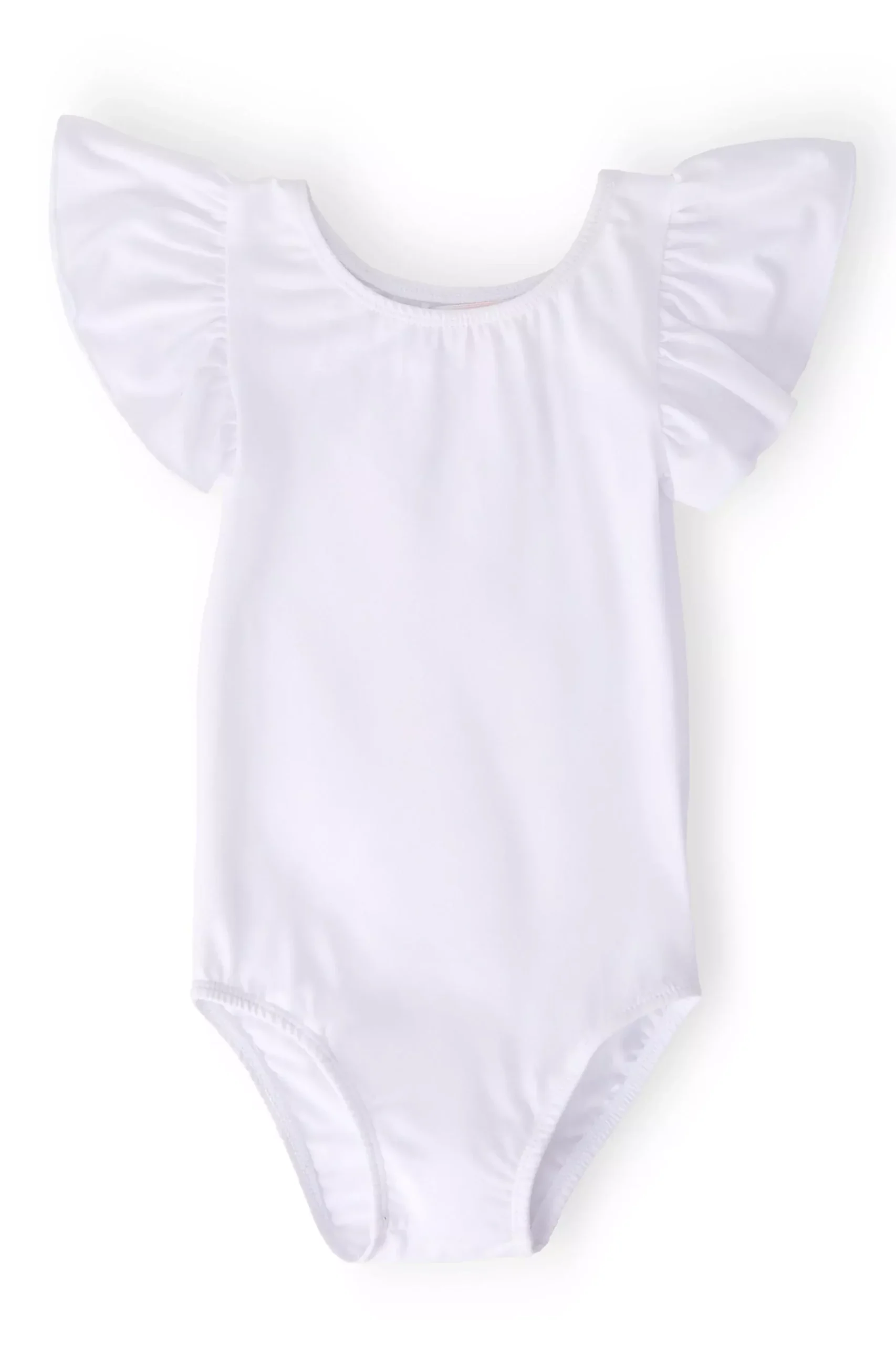 White S /S Flutter Sleeve Leotard