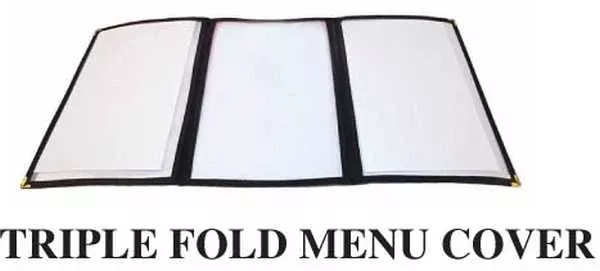Winco Menu Cover Triple Fold Black