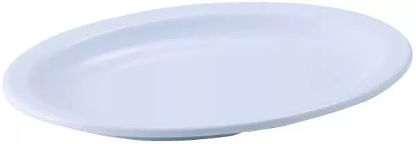 Winco Oval Platter Narrow Rim Melamine White