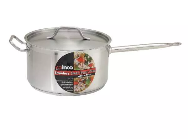 Winco Sauce Pan Stainless Steel 10 Quart With Cover
