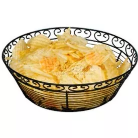 Winco Wire Bread Fruit Basket Black Round