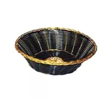 Winco Woven Basket Round Black/Gold