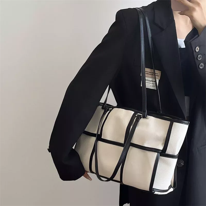 Women's Spacious Fabric Tote Handbag