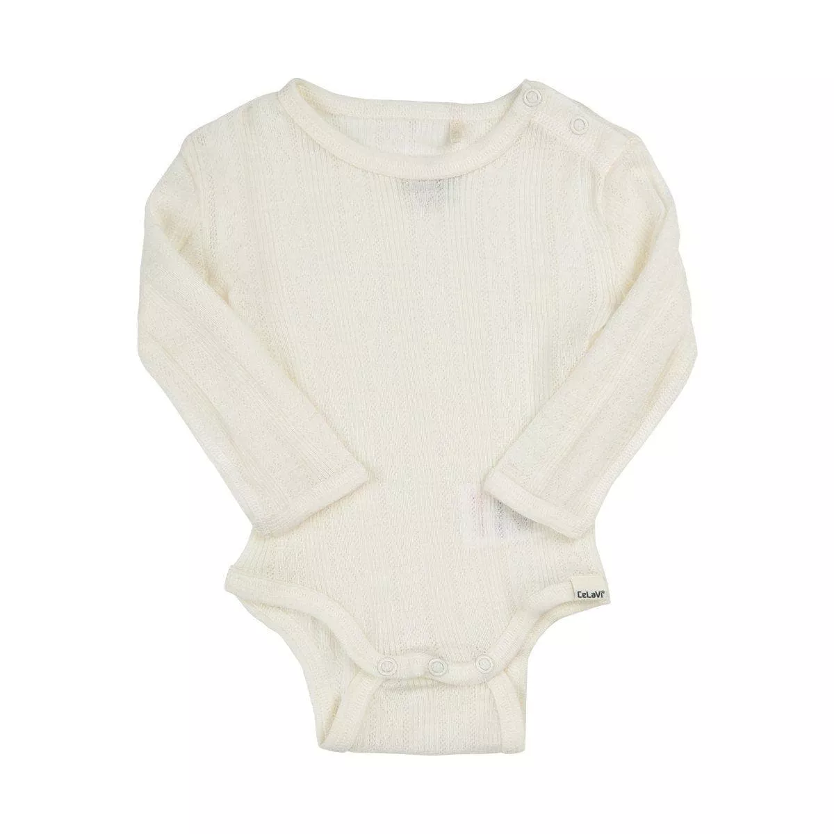 Wonder Woolies Long Sleeve Wool One Piece: Natural