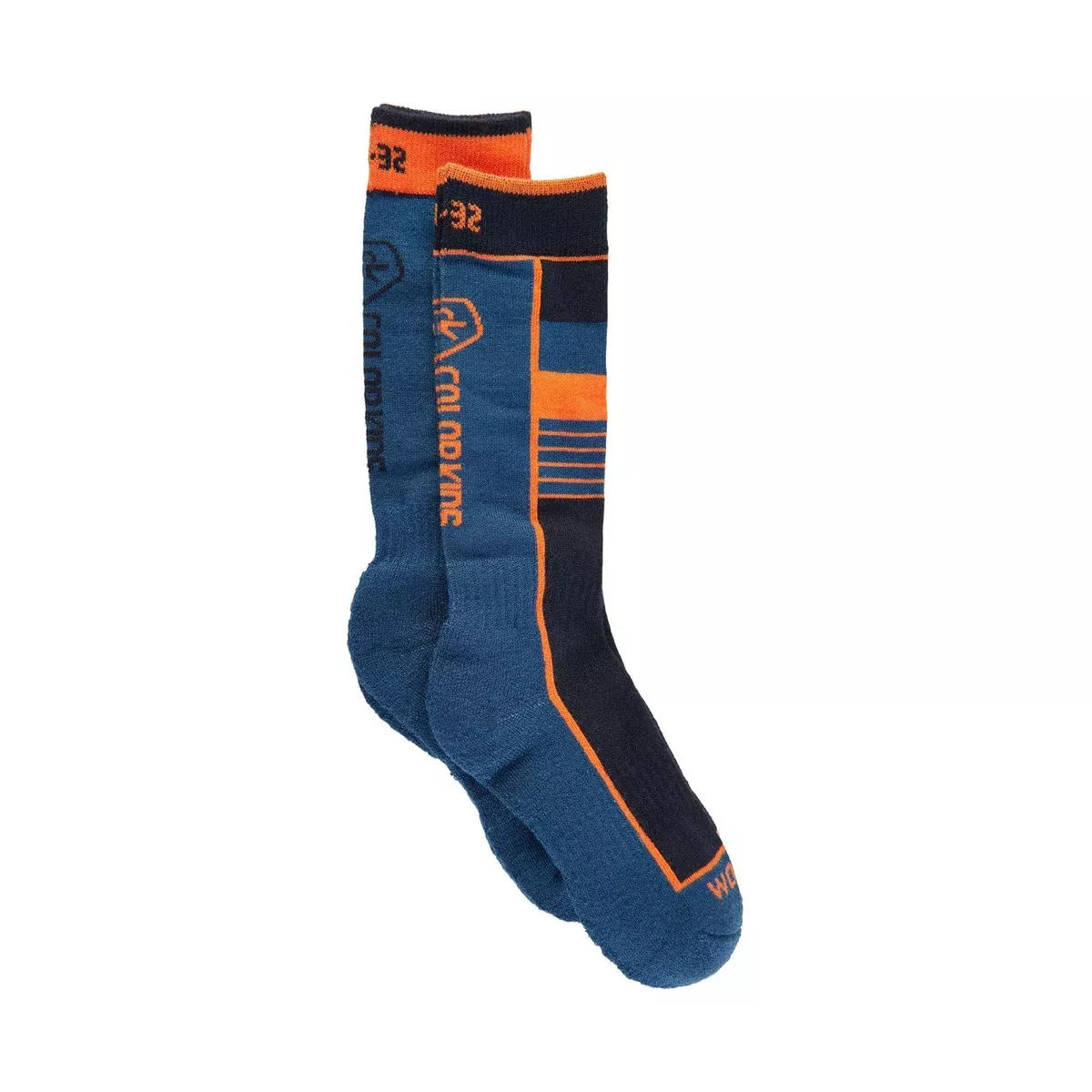 Wool Blend Ski Socks, 2 Pack: Orange Clown Fish