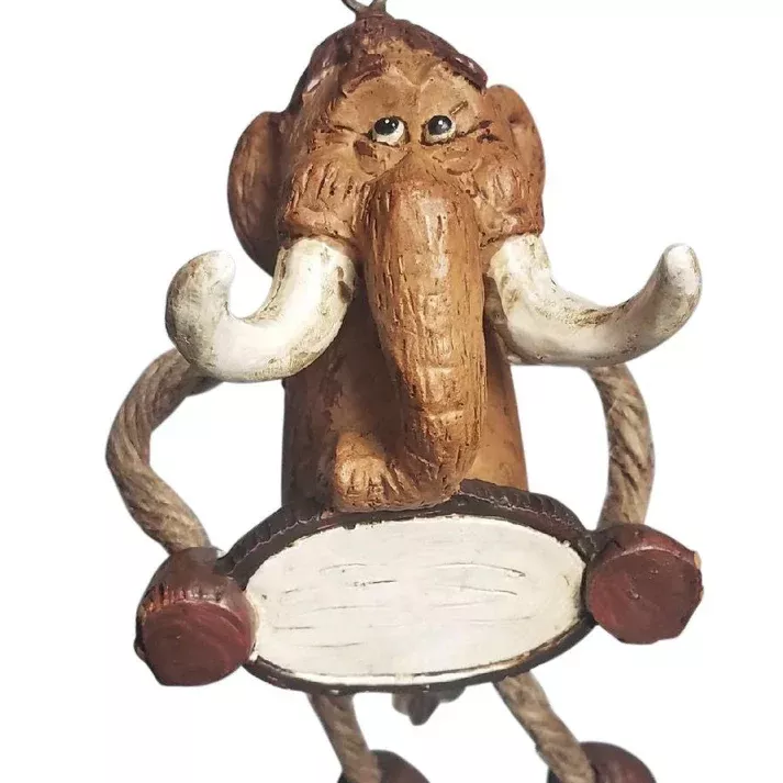 Wooly Mammoth With Sign Ornament | Bert Anderson Collection