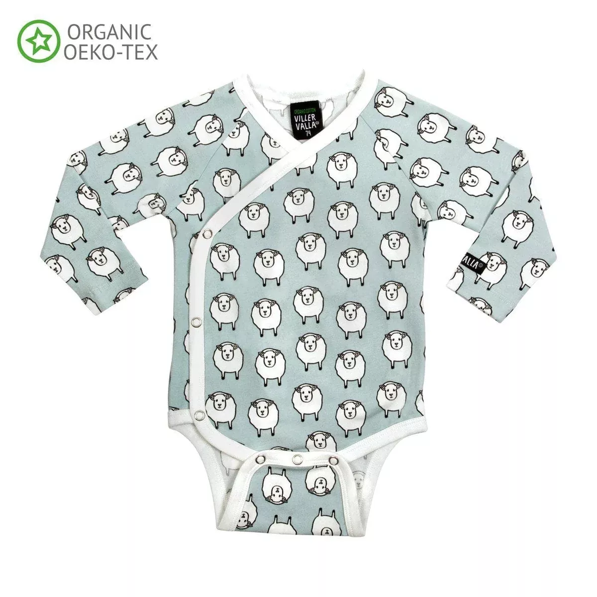 Wrap Over Body Suit Newborn Sheep Steel
