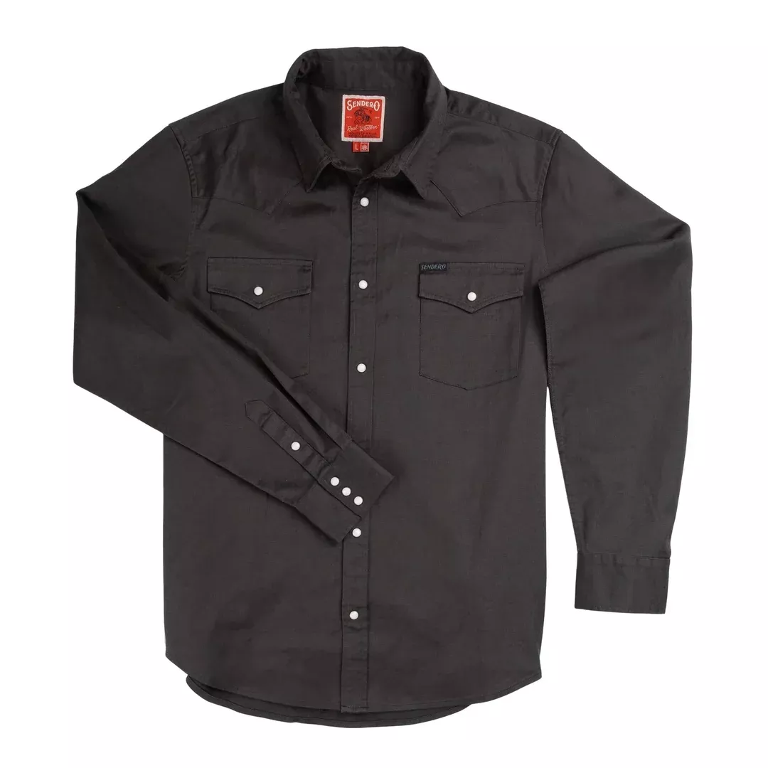 Wyatt Western Pearl Snap Solid Shirt | Basalt | Sendero Provisions Co