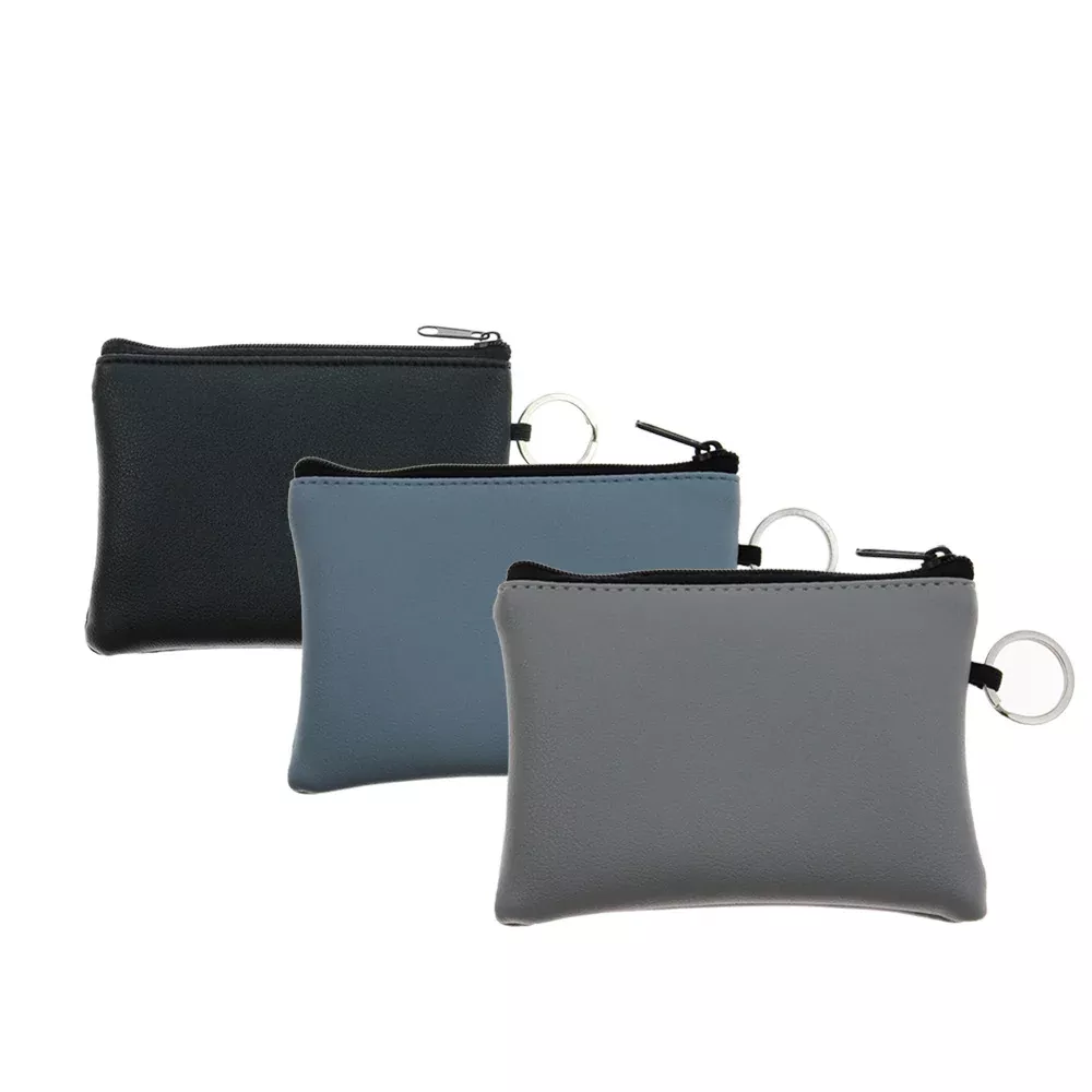 Zippered Leather Wallet Pouch