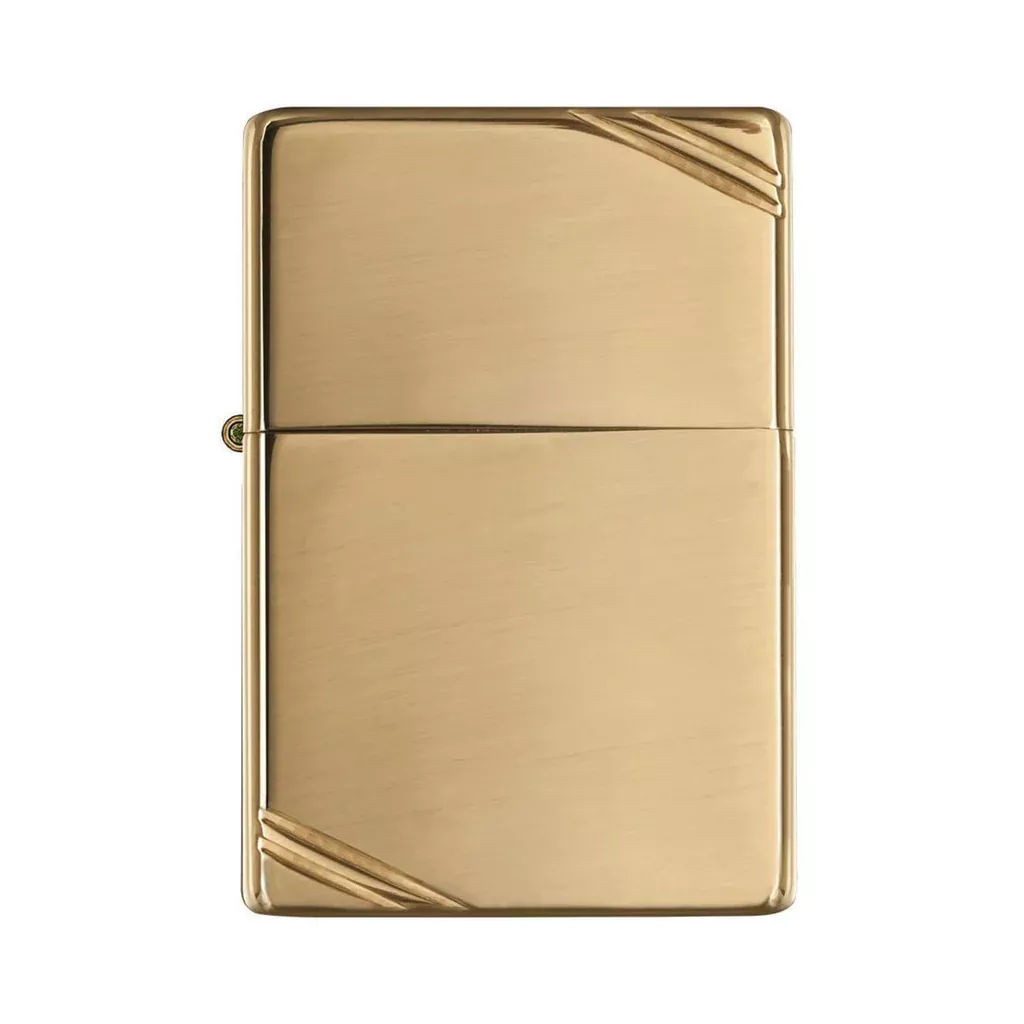 Zippo Windproof Lighter Vintage High Polish Brass W/slashes