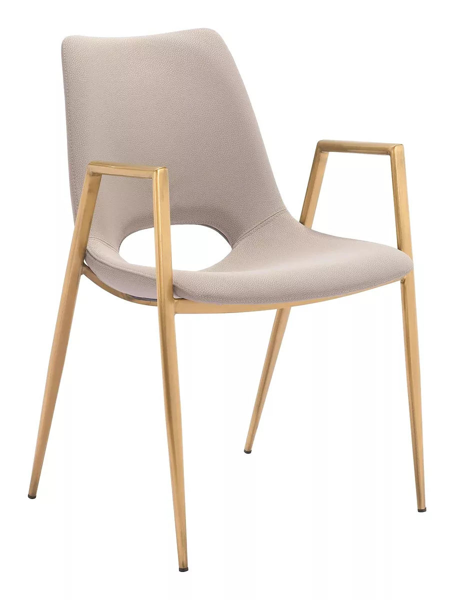 ZUO Desi Dining Chair Beige & Gold
