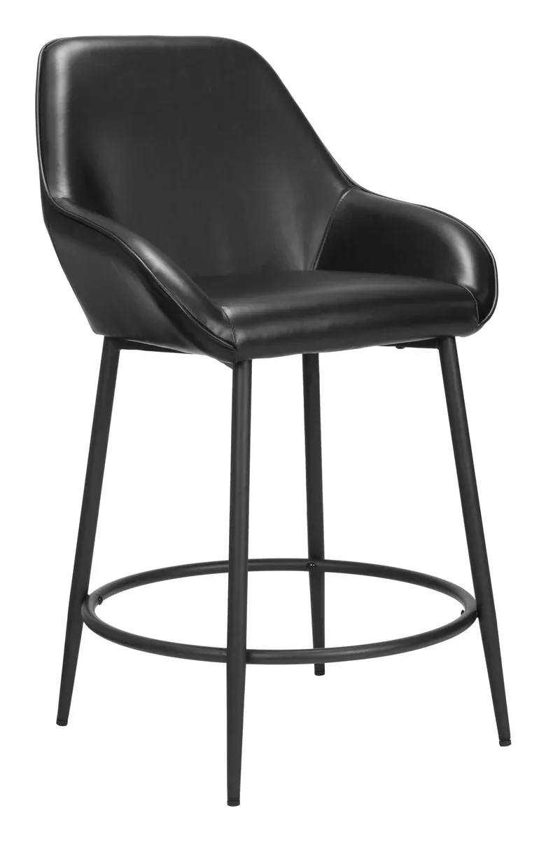 Zuo Vila Counter Stool (Set of 2) Black